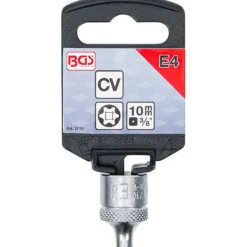 BGS Steckschlüssel-Einsatz E-Profil Antrieb Innenvierkant 10 mm (3/8") SW E4 - 2710