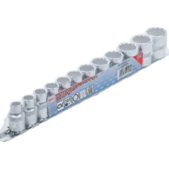BGS Steckschlüssel-Einsatz-Satz Zwölfkant Antrieb Innenvierkant 10 mm (3/8