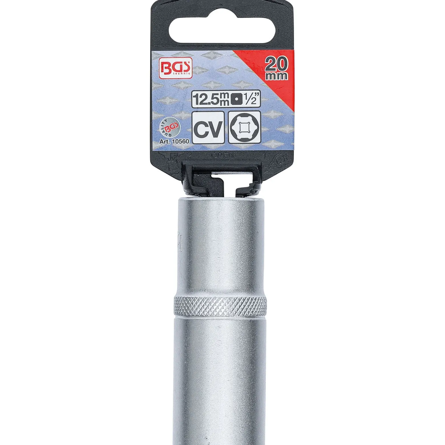 BGS Steckschlüssel-Einsatz Sechskant tief Antrieb Innenvierkant 12,5 mm (1/2") SW 20 mm - 10560