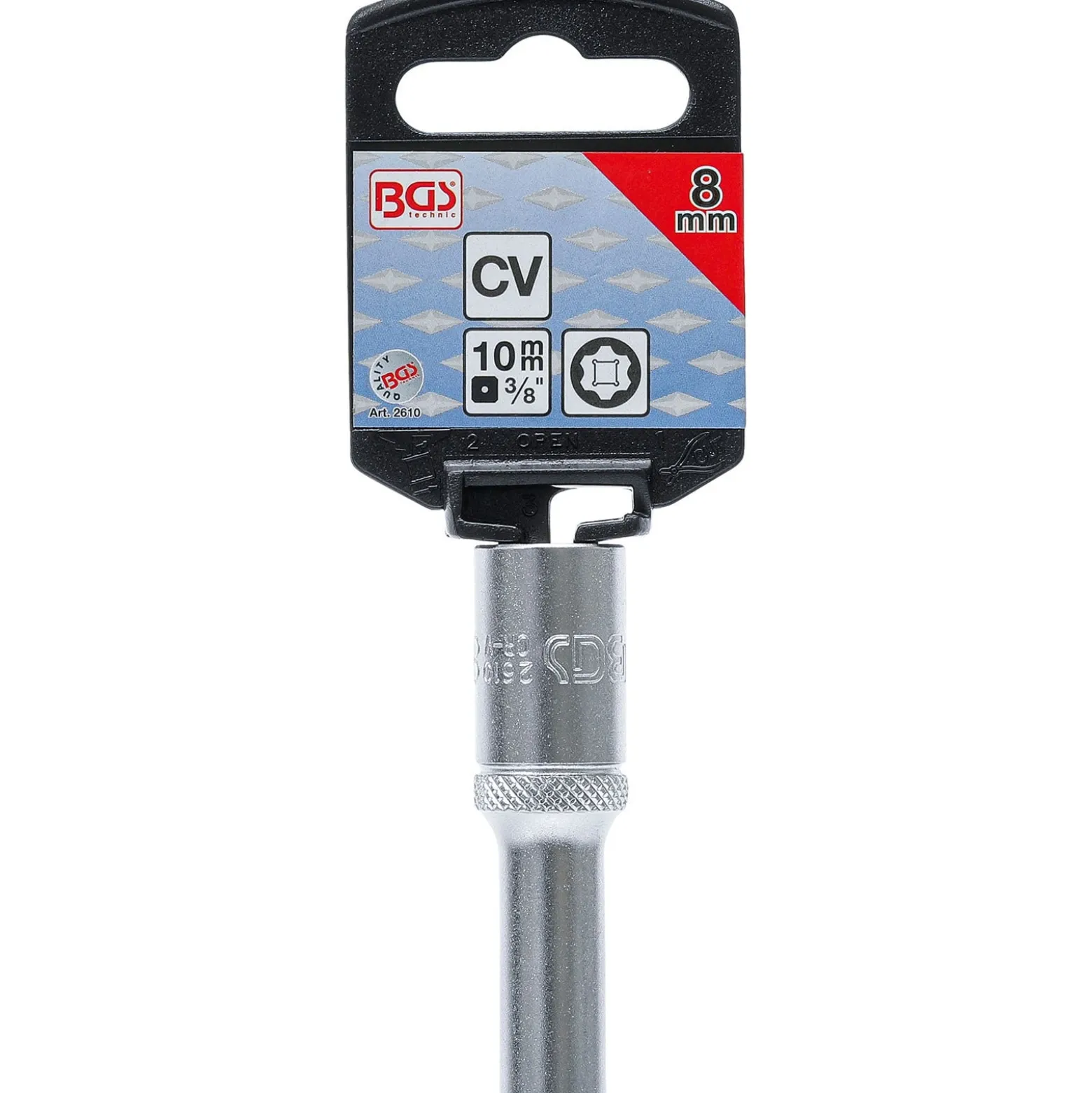 BGS Steckschlüssel-Einsatz Super Lock tief Antrieb Innenvierkant 10 mm (3/8") SW 8 mm - 2610