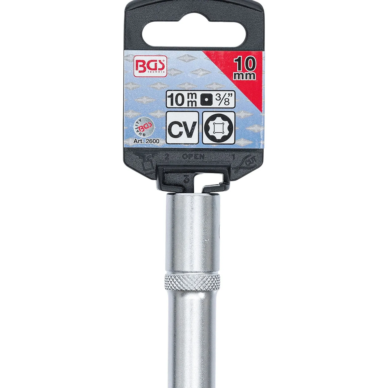 BGS Steckschlüssel-Einsatz Super Lock tief Antrieb Innenvierkant 10 mm (3/8") SW 10 mm - 2600