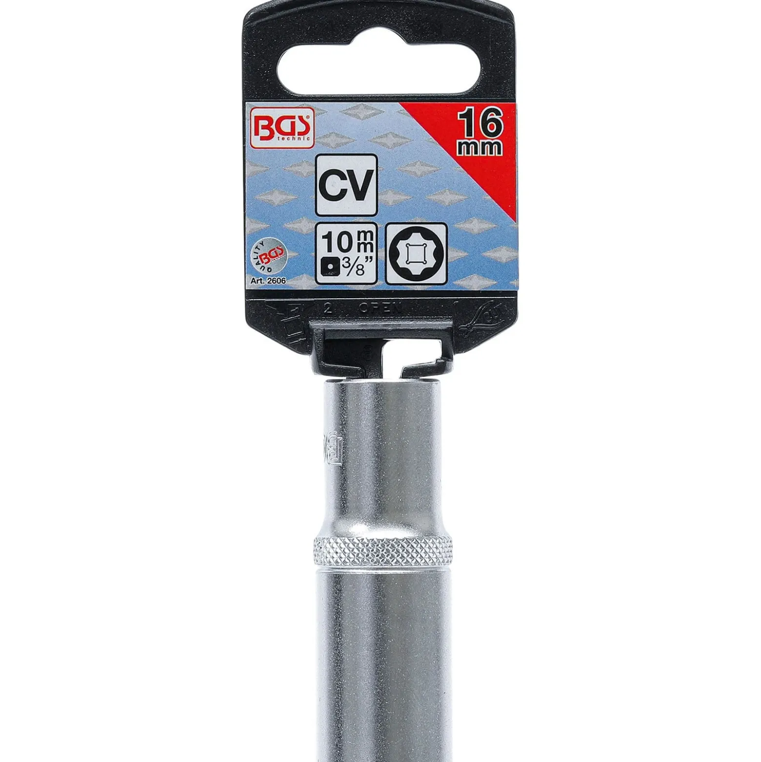 BGS Steckschlüssel-Einsatz Super Lock tief Antrieb Innenvierkant 10 mm (3/8") SW 16 mm - 2606