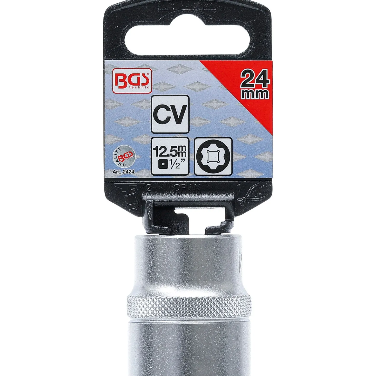 BGS Steckschlüssel-Einsatz Super Lock Antrieb Innenvierkant 12,5 mm (1/2") SW 24 mm - 2424