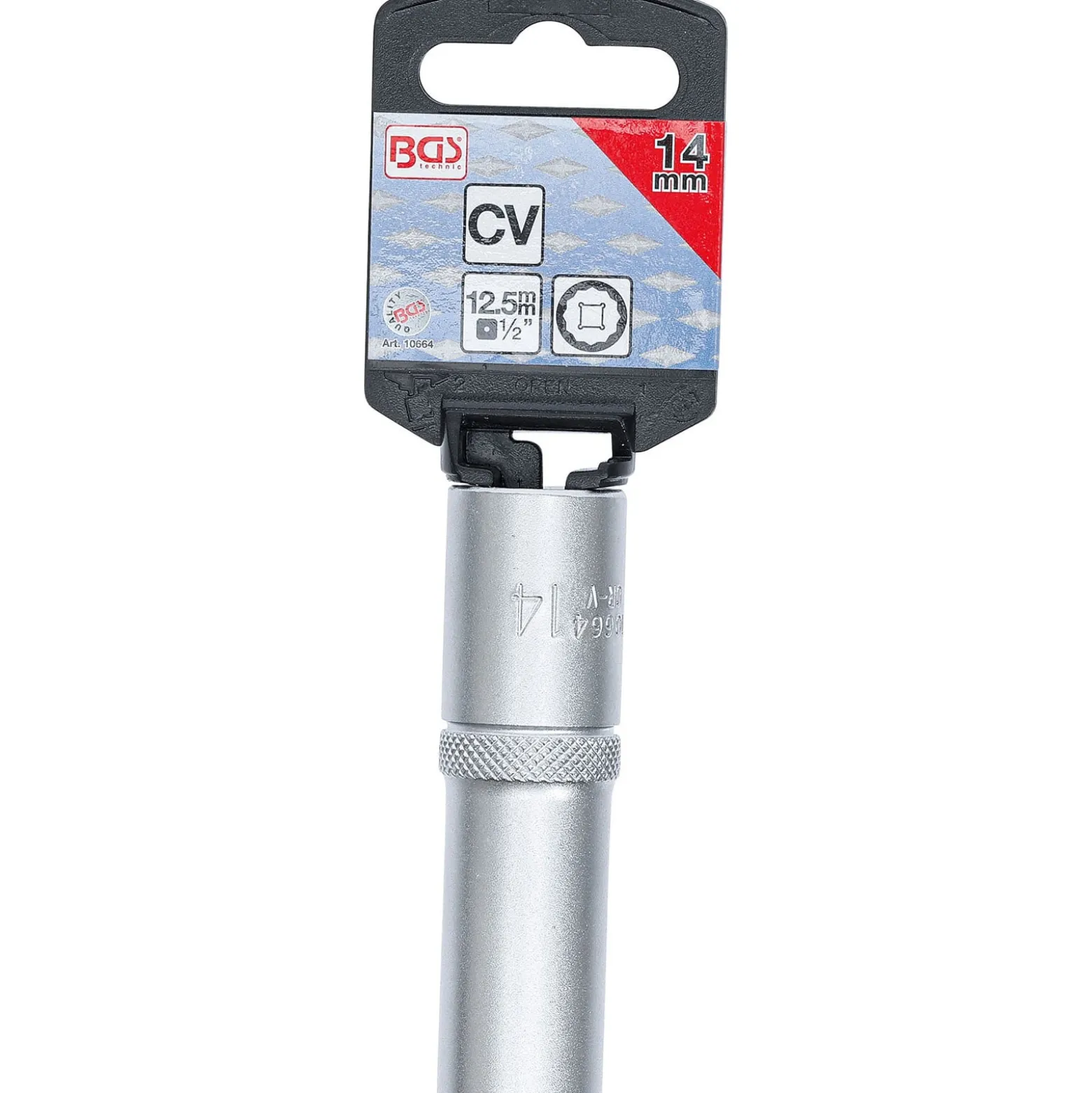 BGS Steckschlüssel-Einsatz Zwölfkant tief Antrieb Innenvierkant 12,5 mm (1/2") SW 14 mm - 10664