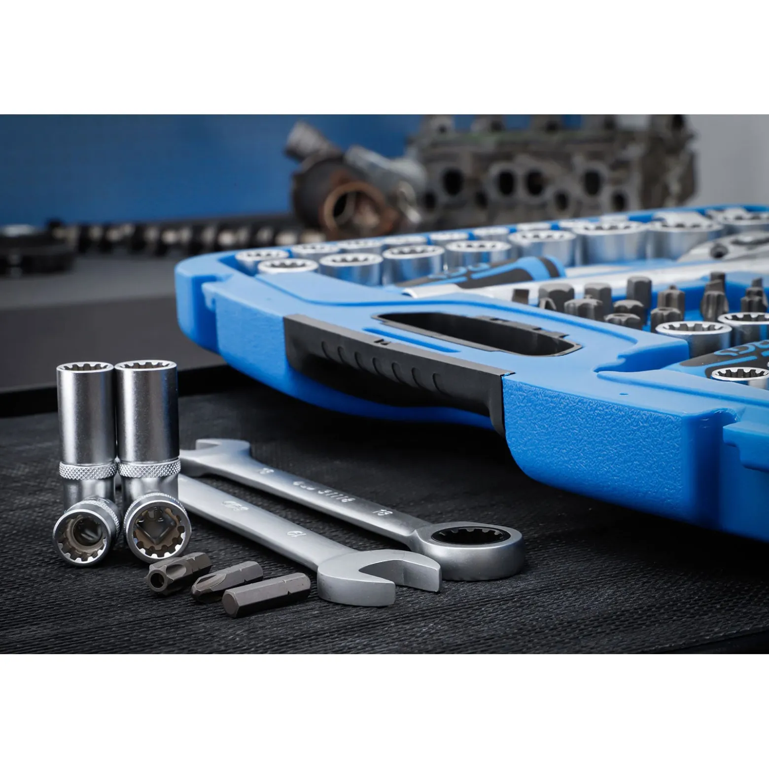 BGS Steckschlüssel-Satz "Gear Lock" Antrieb 6,3 mm (1/4") / 10 mm (3/8") / 12,5 mm (1/2") 218tlg. - 2290
