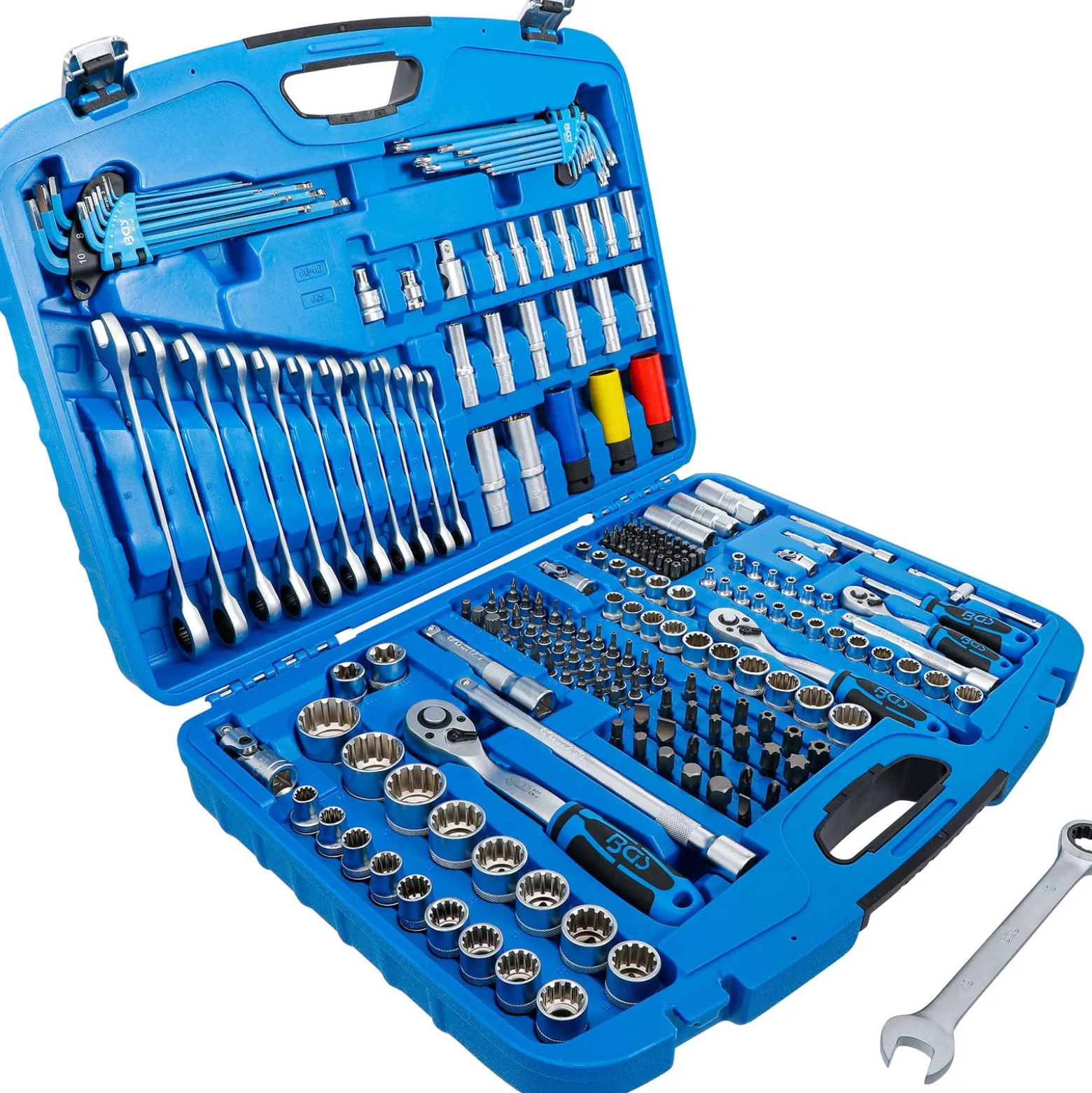 BGS Steckschlüssel-Satz "Gear Lock" Antrieb 6,3 mm (1/4") / 10 mm (3/8") / 12,5 mm (1/2") 218tlg. - 2290