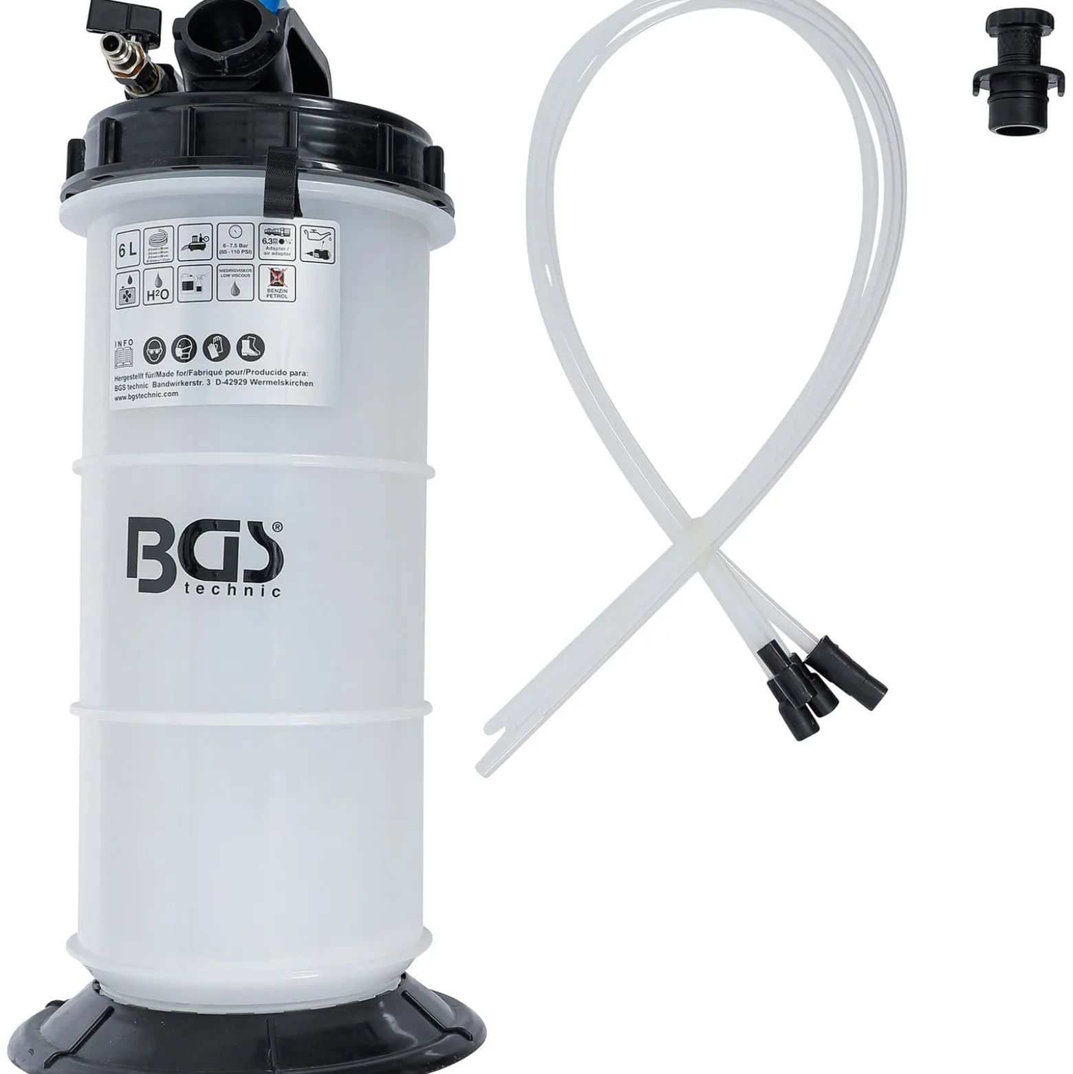 BGS Vakuum-Absaugpumpe pneumatisch 6 l - 74396