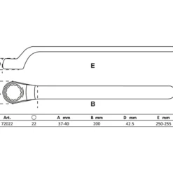 BGS VDE-Einringschlüssel tief gekröpft SW 22 mm - 72022