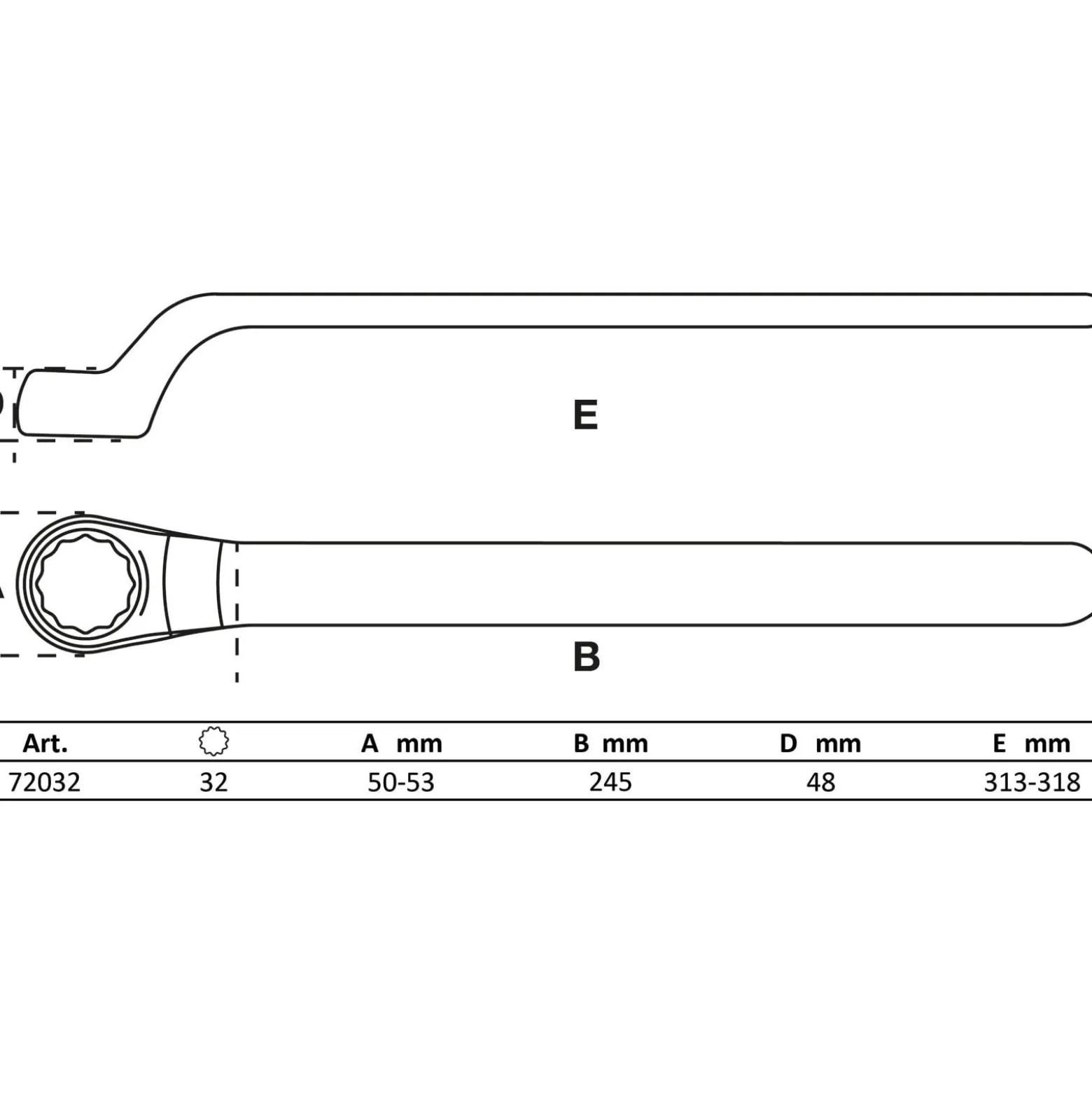 BGS VDE-Einringschlüssel tief gekröpft SW 32 mm - 72032