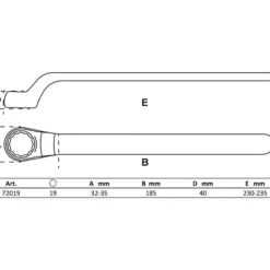 BGS VDE-Einringschlüssel tief gekröpft SW 19 mm - 72019