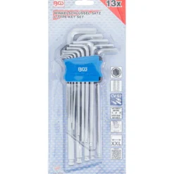 BGS Winkelschlüssel-Satz extra lang Innensechskant/Innensechskant mit Kugelkopf 1,5 - 10 mm 13tlg. - 9799