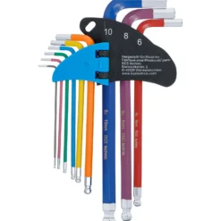 BGS Winkelschlüssel-Satz Multicolour Innensechskant Innensechskant mit Kugelkopf 1,5 - 10 mm 9tlg. - 74452
