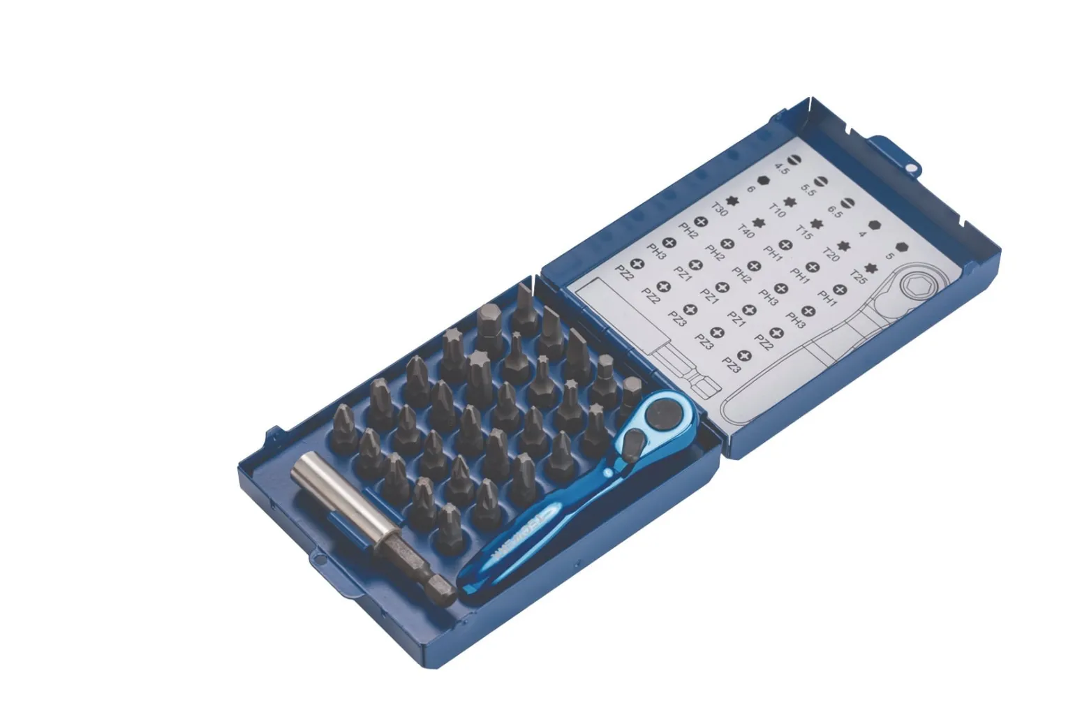 Bitsortiment 32-tlg.Schlitz/PH/PZD/T/6KT./Bitknarre TECWERK