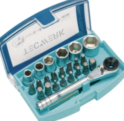 Bit-/Steckschlüsselset 24-tlg.Schlitz/PH/PZD/T/Knarre/6 Nüsse TECWERK