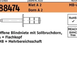 Blindniete R 88474 FLAKO 6,4x 13 Niet A 2/Dorn A 2 250 Stück