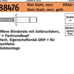 Blindniete R 88474 FLAKO 4,8x10,5 Niet Sta verz/Dorn Sta verz gelb 500St. GESIPA