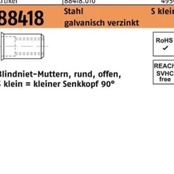 Blindnietmutter R 88418 SEKO M8 /0,25-3,5 Stahl galv.verz. 100St.