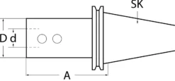 Bohrerhalter E1 DIN 69871AD/B Spann-D.32mm SK40 A.-L.75mm TECWERK
