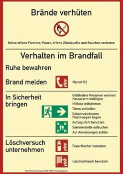 Brandschutzzeichen DIN EN ISO 7010 L210xB297mm Brandschutzordnung Folie