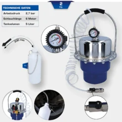 BRILLIANT TOOLS Druckluft-Bremsentlüftungsgerät mit Auffangflasche - BT701260