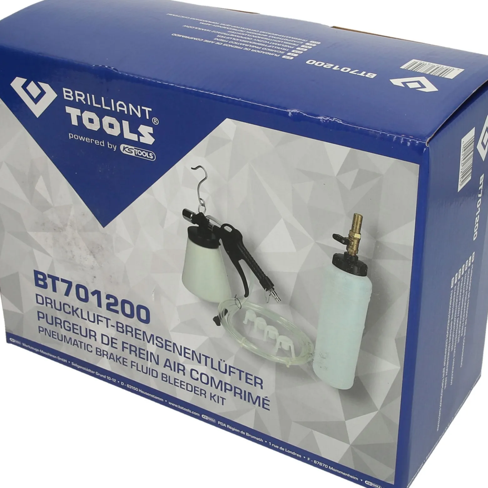 BRILLIANT TOOLS Druckluft-Bremsenentlüfter 6tlg. - BT701200