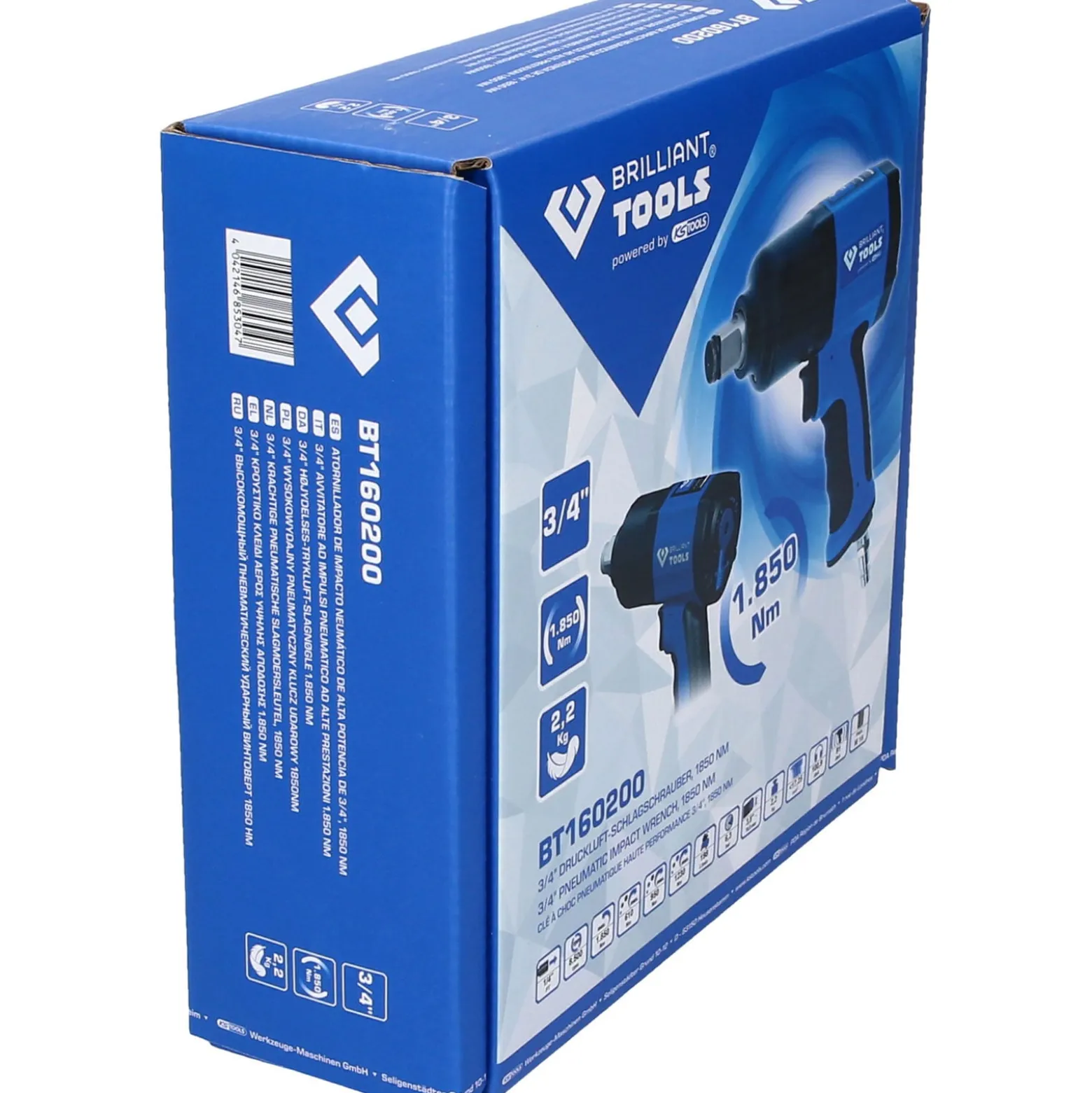BRILLIANT TOOLS 3/4" Druckluft-Schlagschrauber 1.800 Nm - BT160200