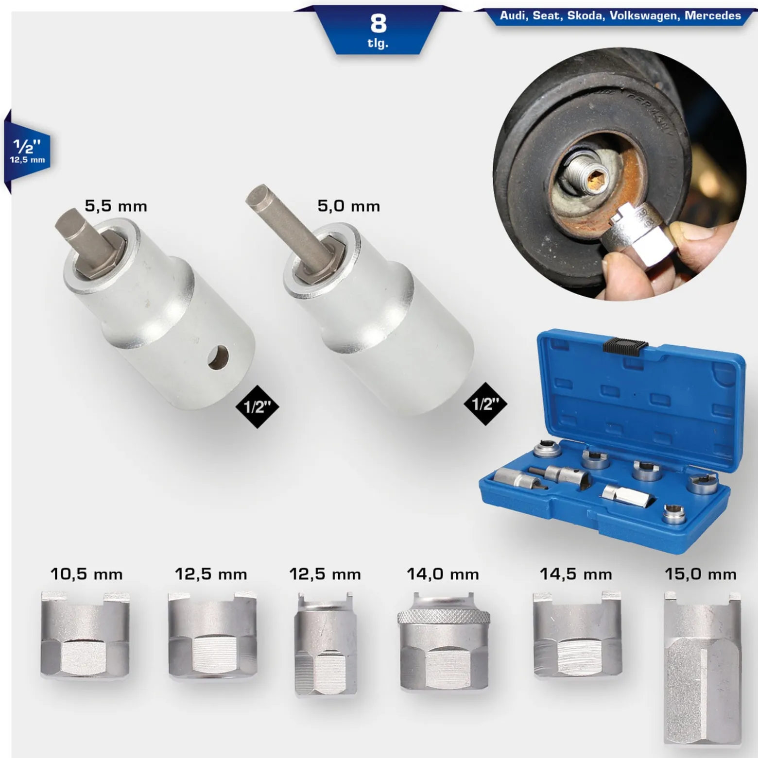 BRILLIANT TOOLS Federbein-Werkzeug-Satz 8tlg. - BT651000