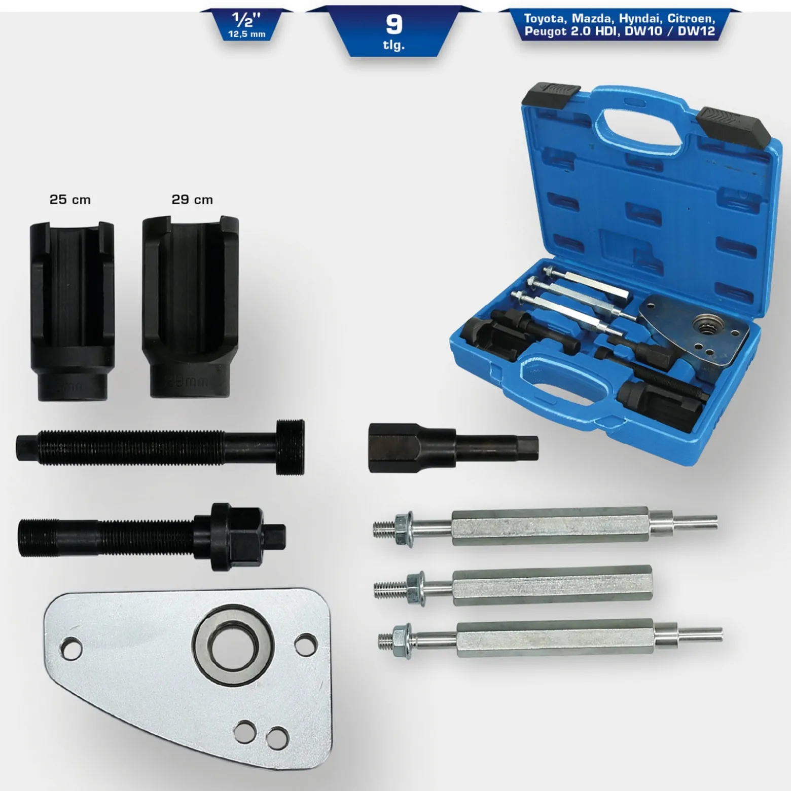BRILLIANT TOOLS HDI-Injektor-Auszieher-Satz 9tlg. - BT551180