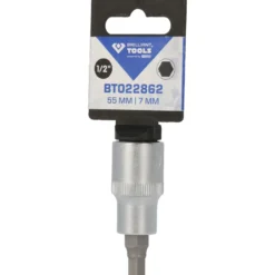 BRILLIANT TOOLS 1/2" Innensechskant Bit-Stecknuss 55 mm lang 7 mm - BT022862