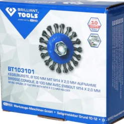 BRILLIANT TOOLS Kegelbürste Ø 100 mm mit M14 x 2,0 mm Aufnahme - BT103101