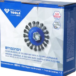 BRILLIANT TOOLS Kegelbürste Ø 100 mm mit M14 x 2,0 mm Aufnahme - BT103101