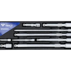 BRILLIANT TOOLS Kippverlängerungs-Satz 1/4" + 3/8" +1/2" 9tlg. - BT020009