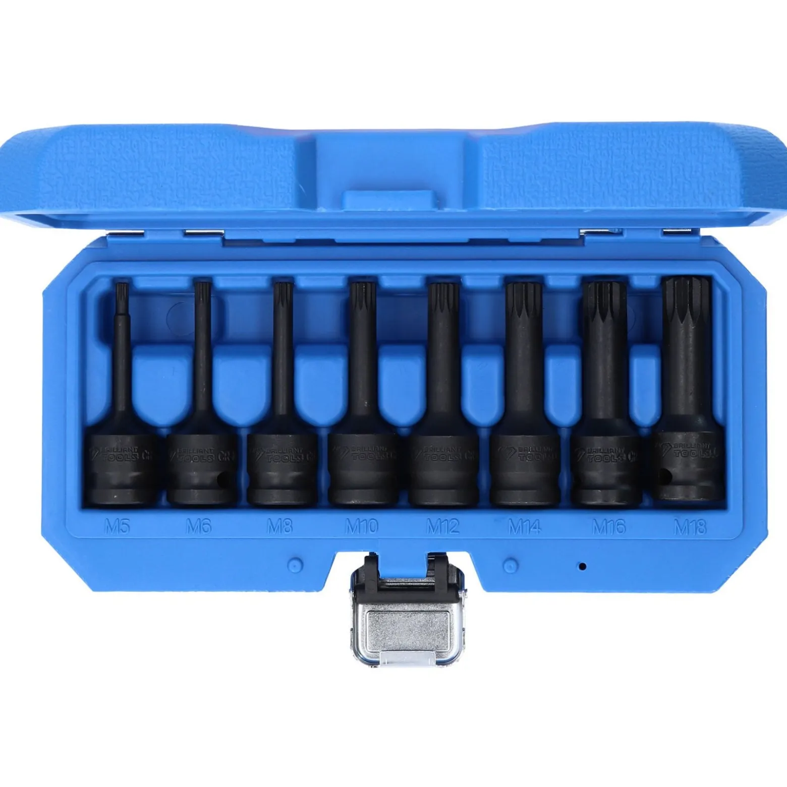 BRILLIANT TOOLS 1/2" Kraft-Bit-Stecknuss-Satz XZN 8tlg. M5 - M18 - BT022605