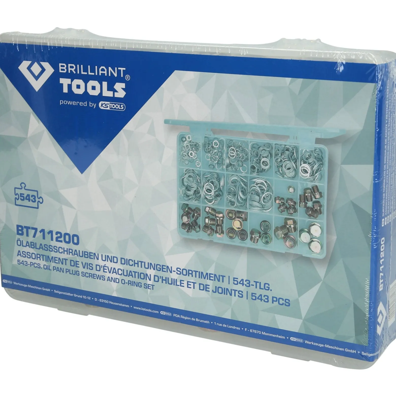 BRILLIANT TOOLS Ölablassschrauben und Dichtungen-Sortiment 543tlg. - BT711200