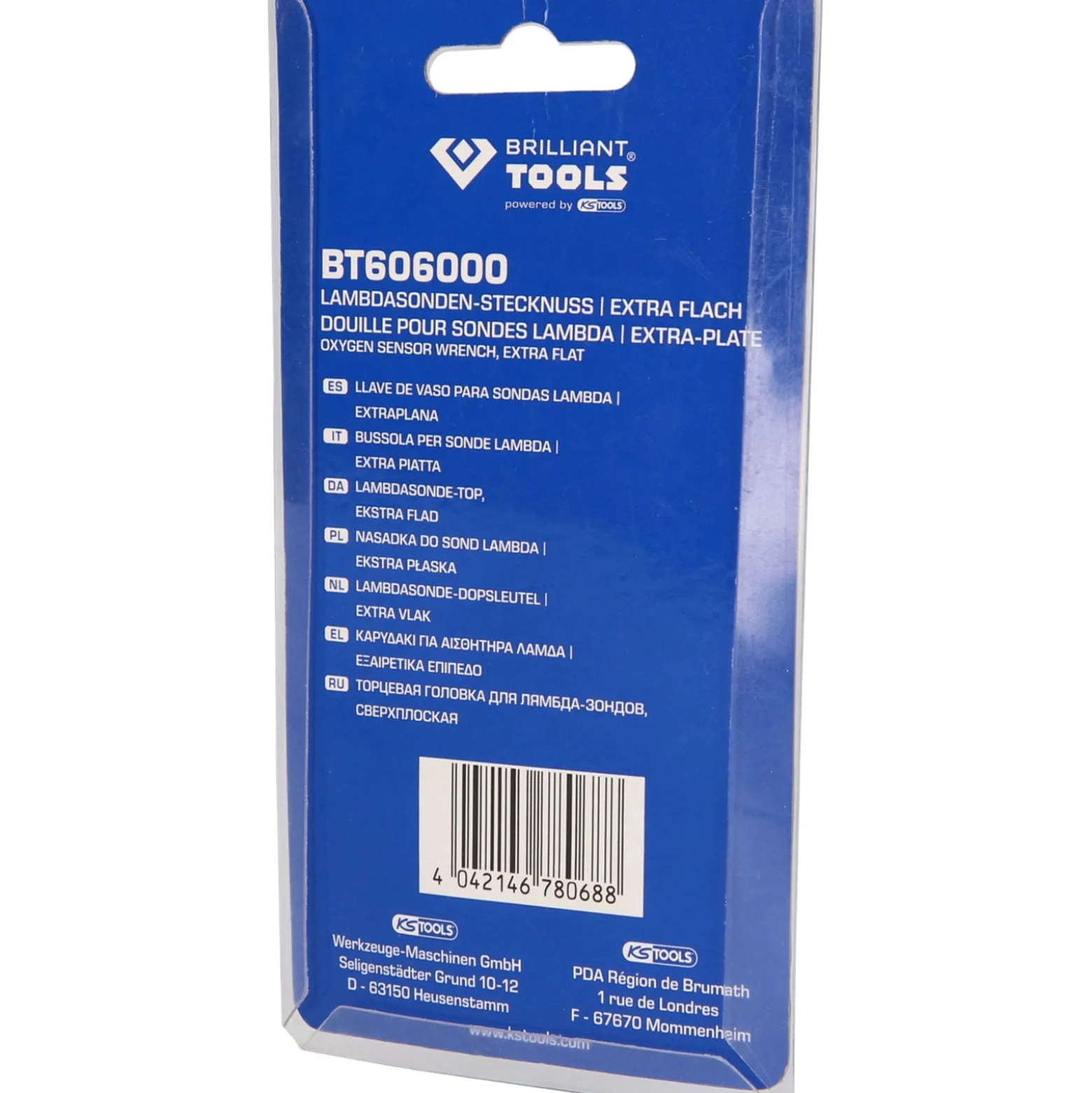 BRILLIANT TOOLS 3/8" Lambdasonden-Stecknuss extra flach - BT606000