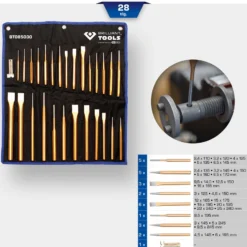 BRILLIANT TOOLS Meißel und Durchtreiber-Satz 28tlg. - BT085030