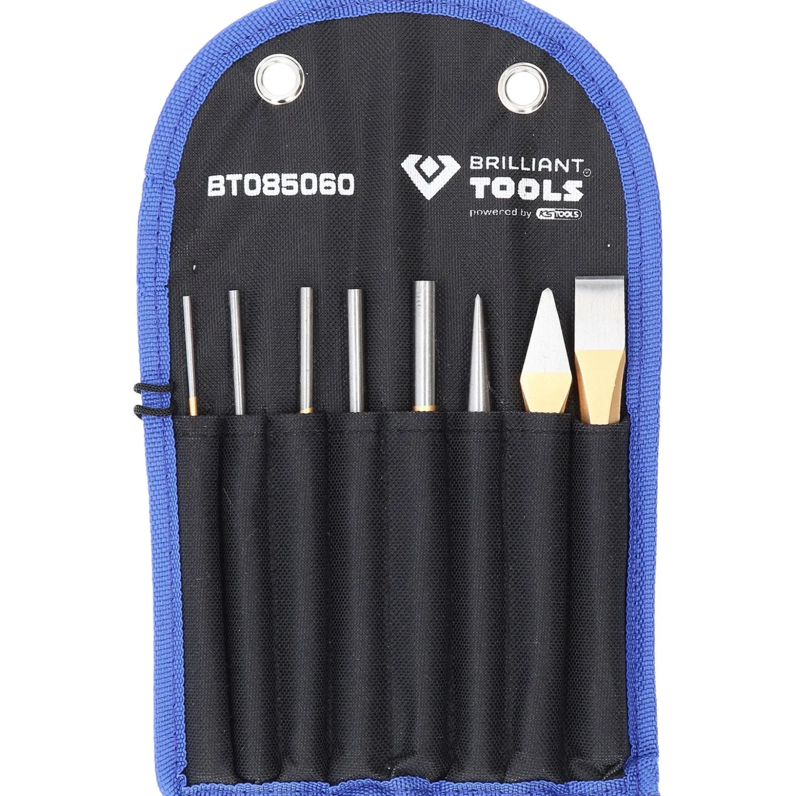 BRILLIANT TOOLS Meißel und Splintentreiber / Durchtreiber-Satz 8tlg. - BT085060