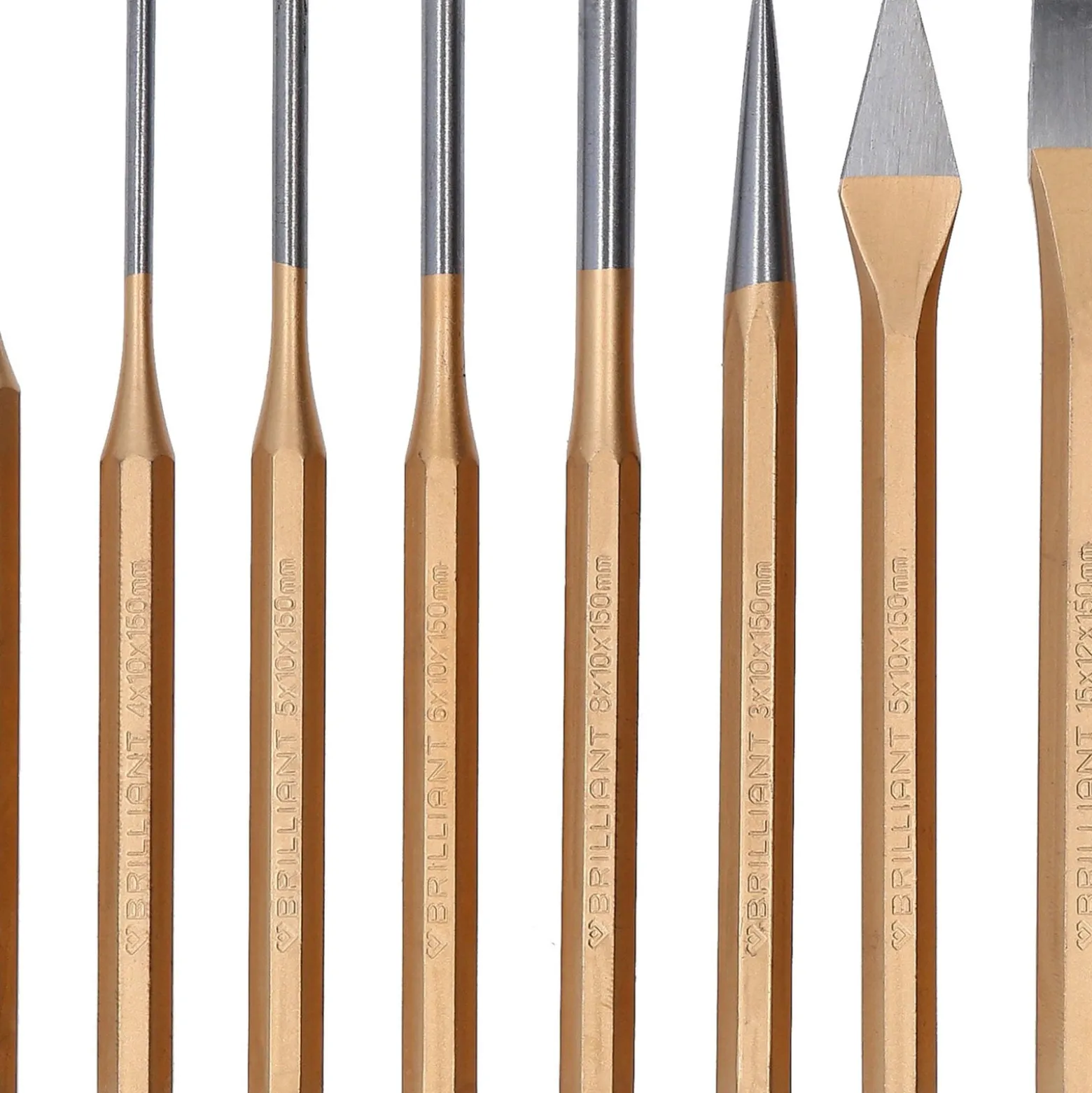 BRILLIANT TOOLS Meißel und Splintentreiber / Durchtreiber-Satz 8tlg. - BT085060