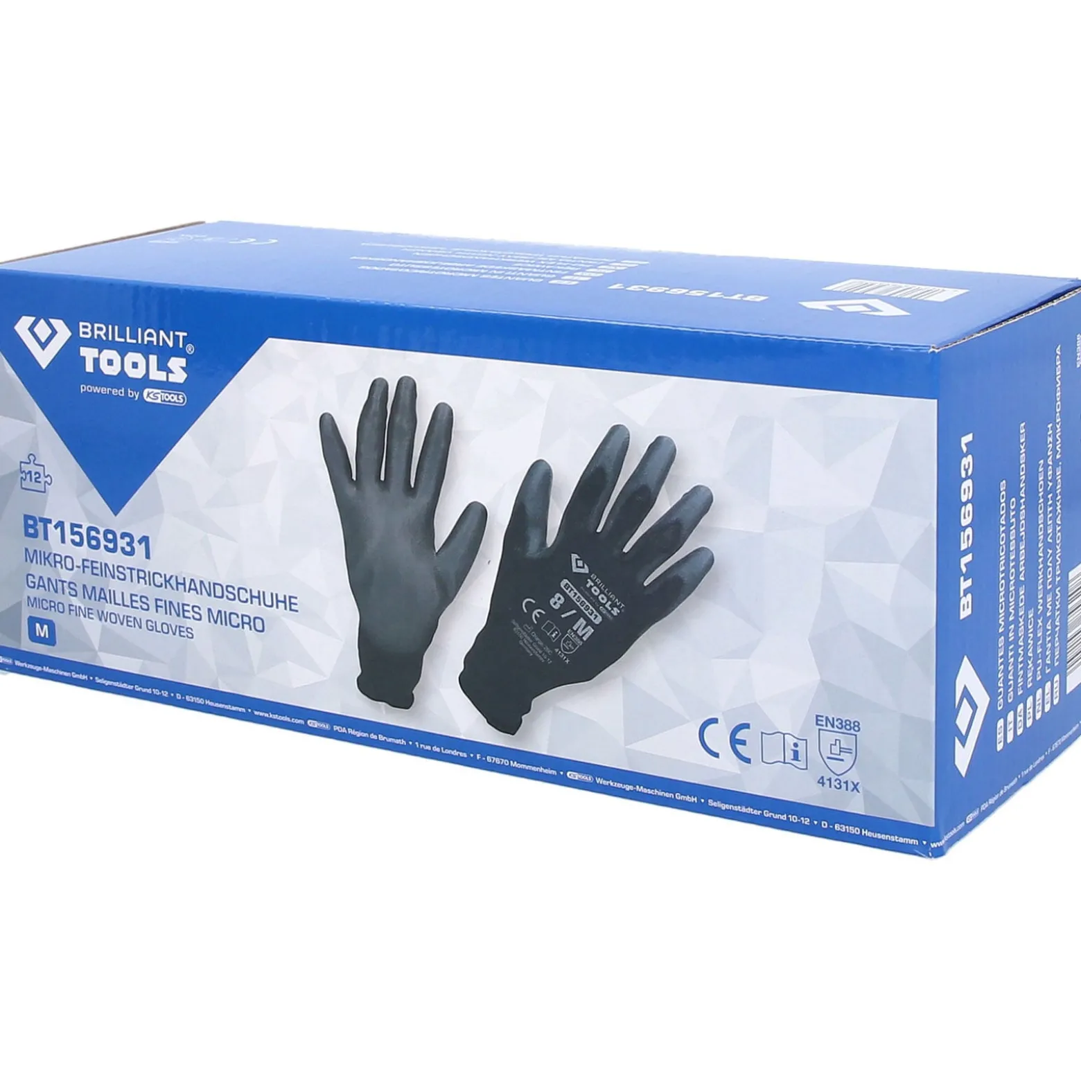 BRILLIANT TOOLS Mikro-Feinstrickhandschuhe Größe 8 / M - BT156931