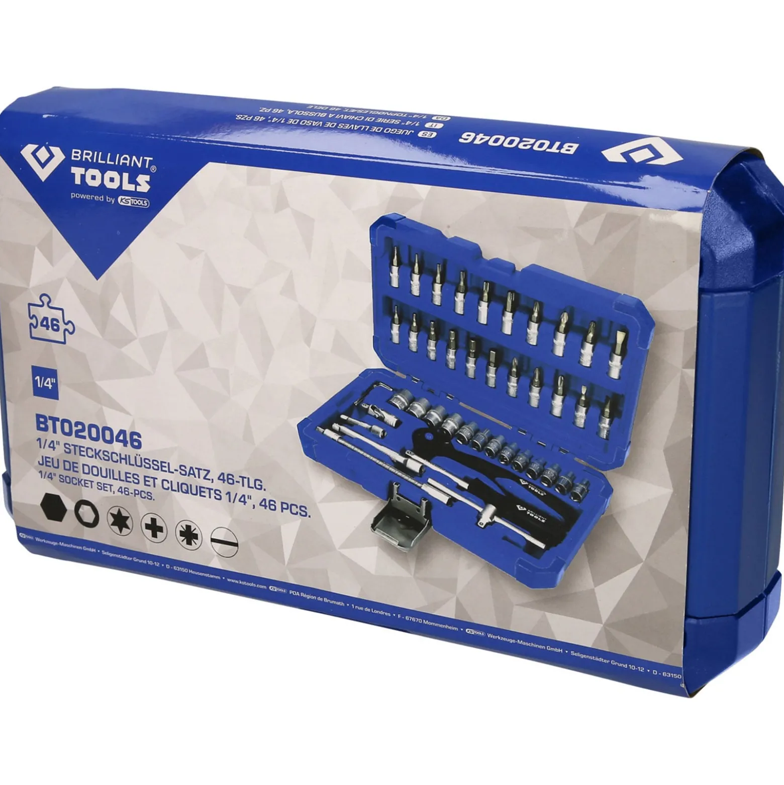 BRILLIANT TOOLS 1/4" Steckschlüssel-Satz 46tlg. - BT020046