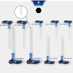 BRILLIANT TOOLS T-Griff-Kugelkopf-Innensechskant-Winkelstiftschlüssel-Satz 9tlg. - BT041100