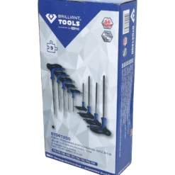 BRILLIANT TOOLS T-Griff-Torx® mit Stirnlochbohrung-Winkelstiftschlüssel T50 x 200 mm - BT041019