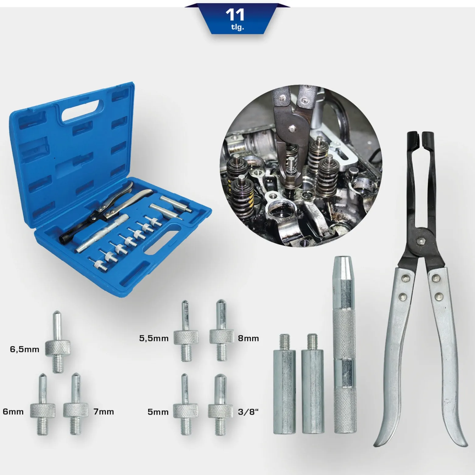 BRILLIANT TOOLS Ventilschaftabdichtungs-Montage und Demontage-Satz 11tlg. - BT541100