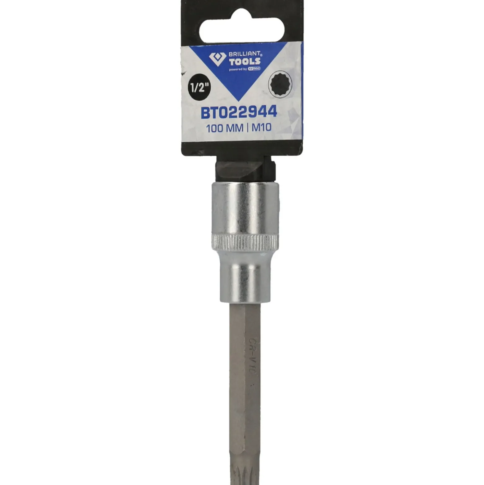 BRILLIANT TOOLS 1/2" Vielzahn-Bit-Stecknuss 100 mm lang M10 - BT022944