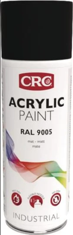 CRC Farbschutzlackspray ACRYLIC PAINT tiefschwarz matt RAL 9005 400 ml Spraydose - 31075-AA