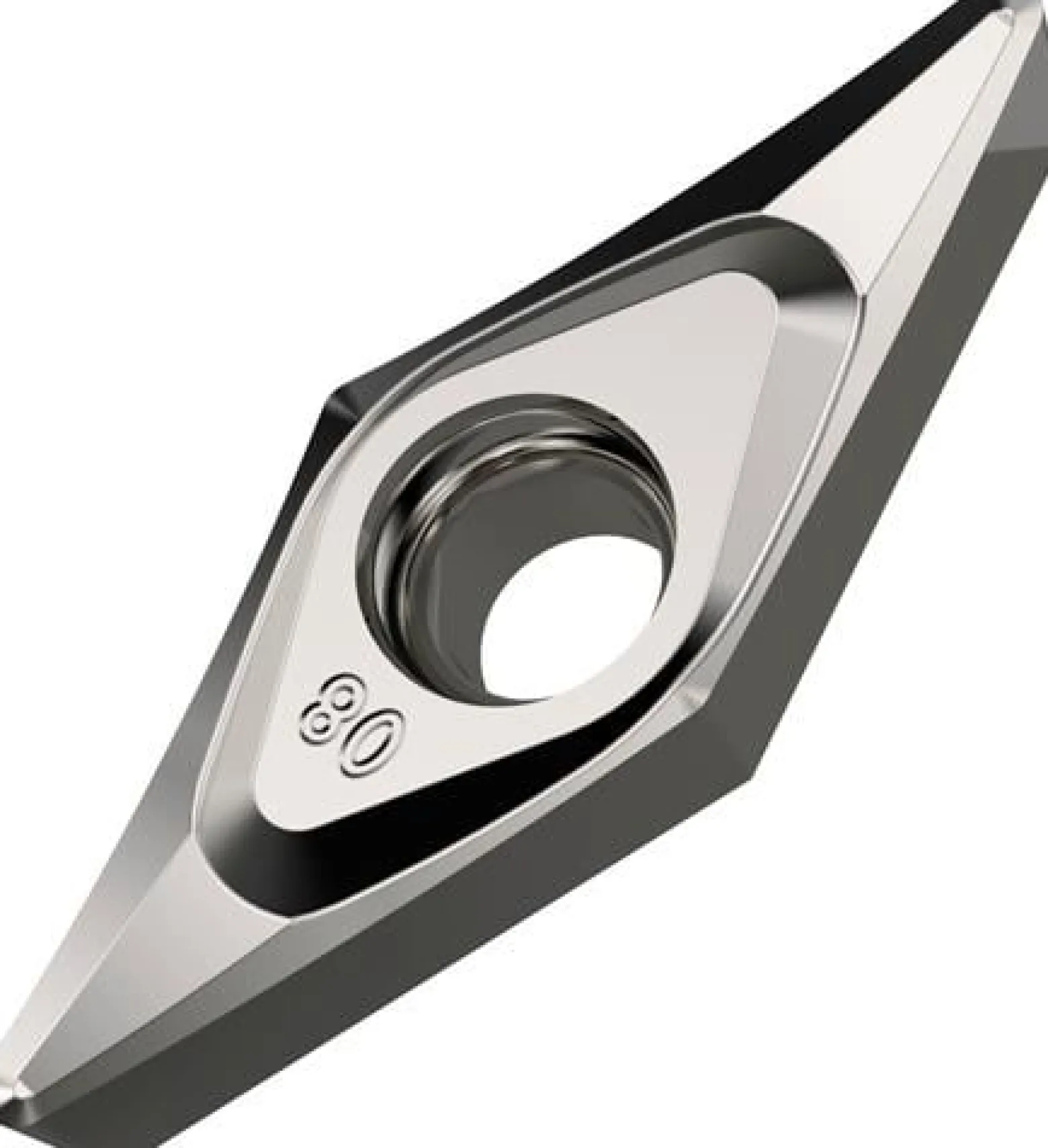 Drehwendeschneidplatte ISO VCGT 160404E-SF3:H07 Bohrungs-D. 4,4mm Farbe Silber