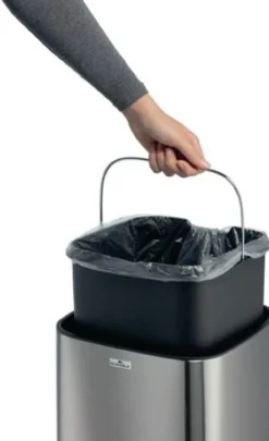 DURABLE Abfallsammler NO TOUCH 12L 12l H430mm VA/Ku.metallic silber - 342123