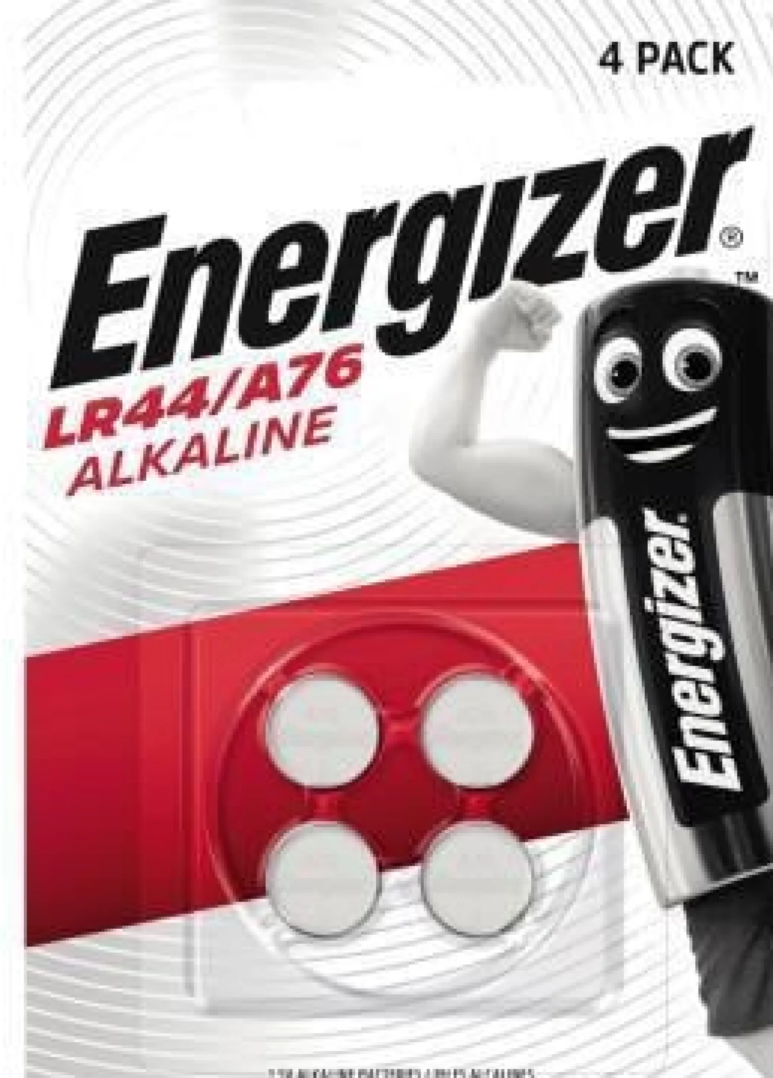 Energizer Knopfzelle LR44/A76 E300141401 Alkali 4 St./Pack.