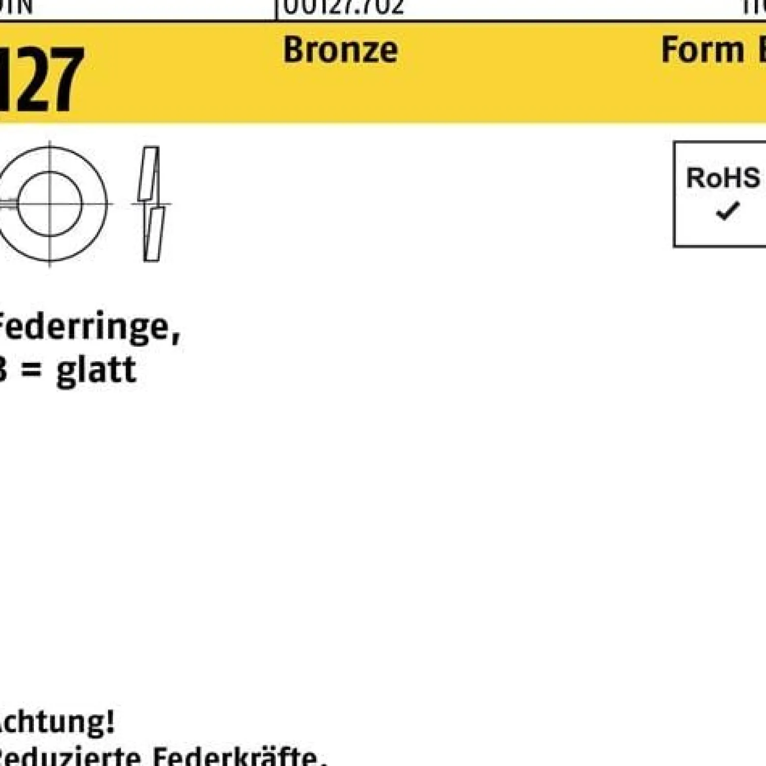 Federring DIN 127 B 6 CuSn Bronze 1000 Stück
