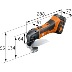 Fein Akku-Blechschere bis 1,6 mm ABLS 18 1.6 E AS Solo in L-Boxx - 71300661000